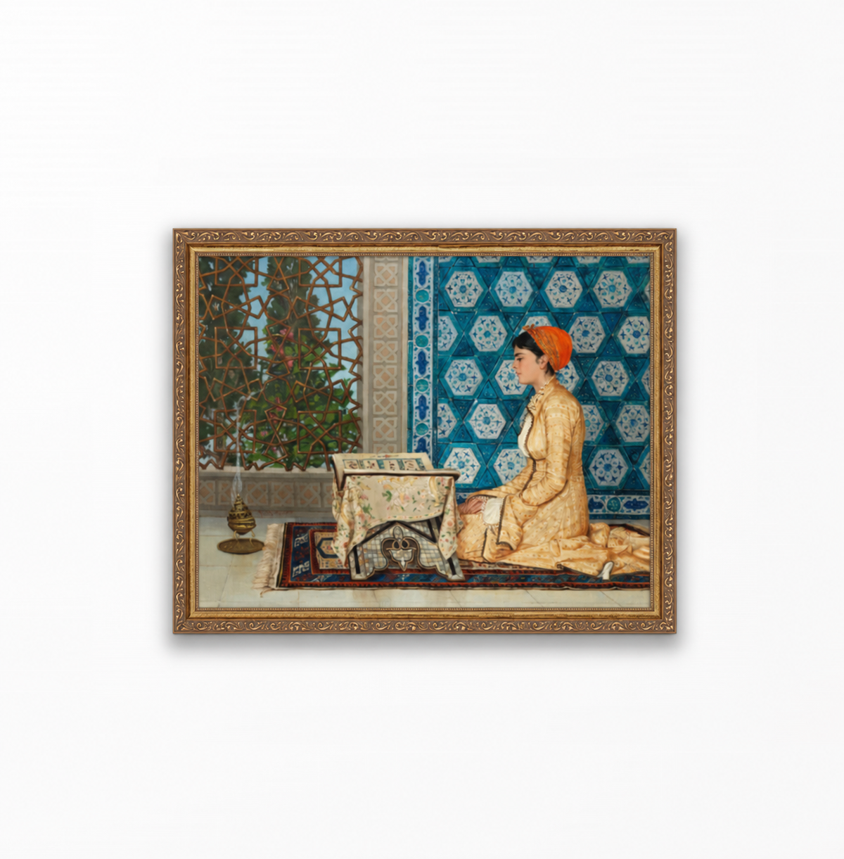 Young Woman Reading Classic Prints